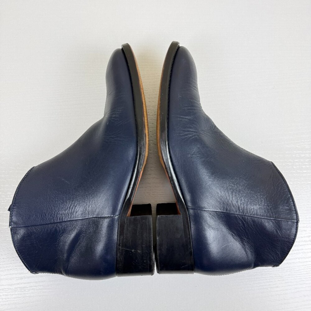 EUC Parallele Paris Navy Blue Leather Ankle Boots - Picture 7 of 12